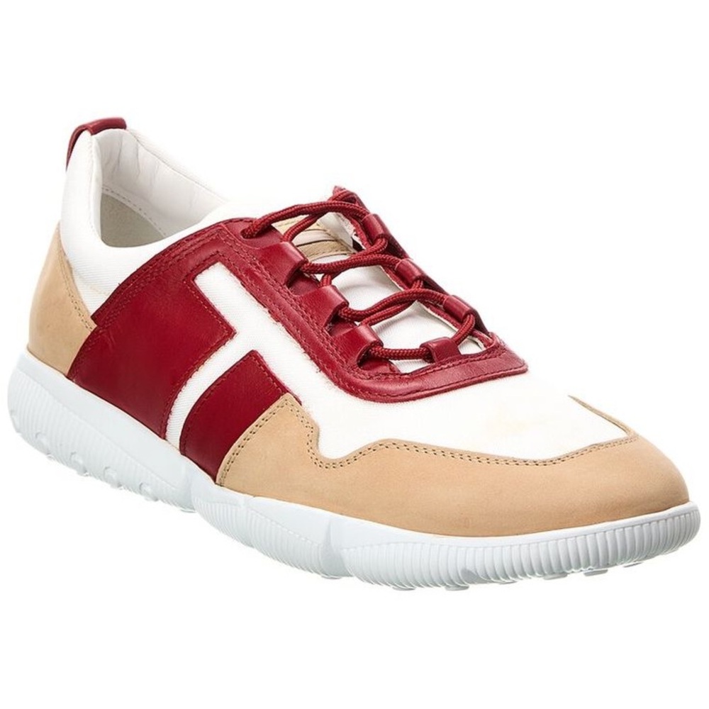 Tod's Red and Tan Sneakers for Casual Style